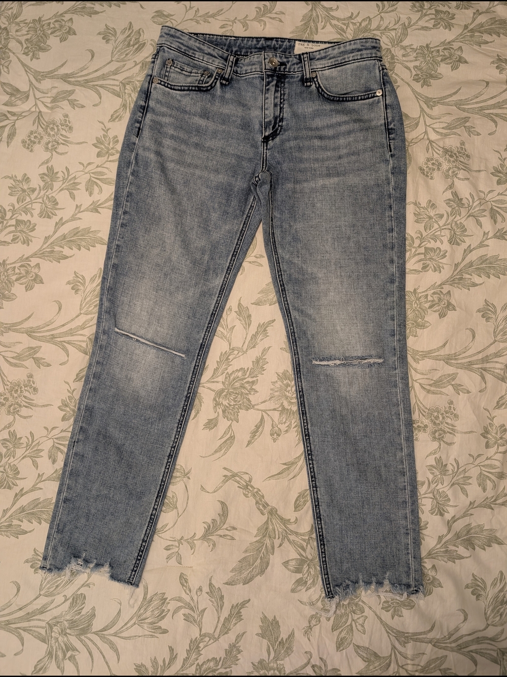 rag & bone Dre Low-rise Slim Boyfriend Jeans Distressed With  Raw Hem
